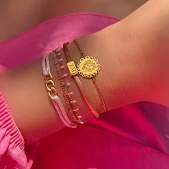 Finaste Armband met handschrift of tekening goudkleurig Outlet