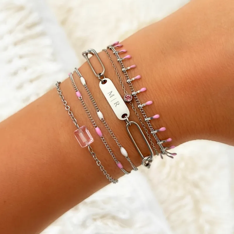 Finaste Armband Met Roze Bolletjes Outlet