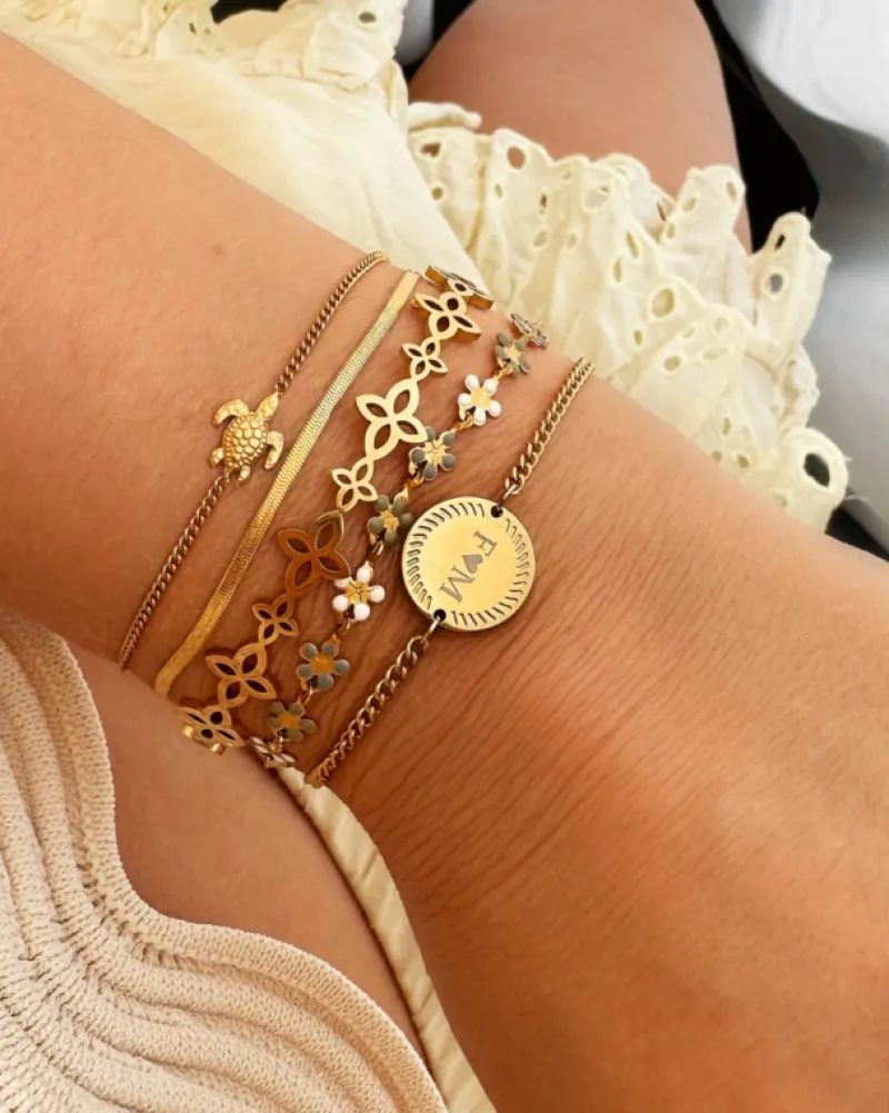 Finaste Armband met schildpad goudkleurig Fashion