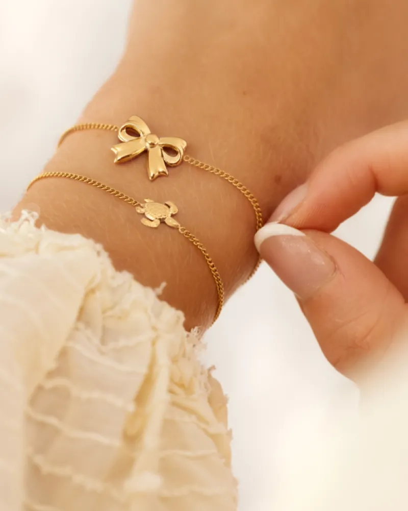 Finaste Armband met schildpad goudkleurig Fashion