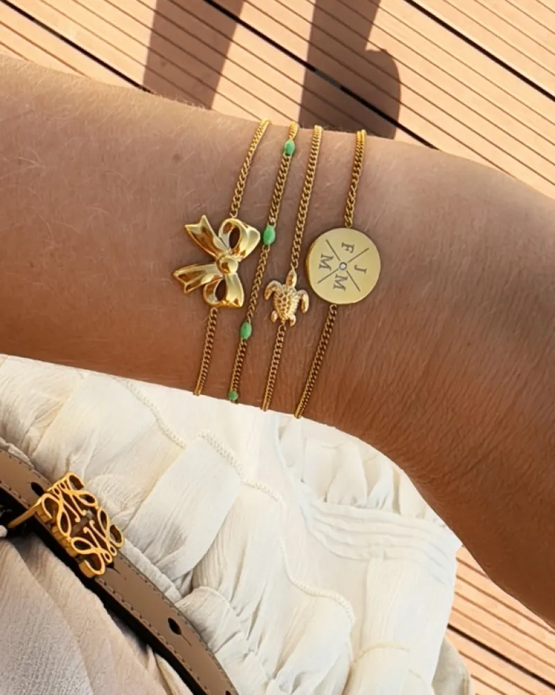 Finaste Armband met schildpad goudkleurig Fashion