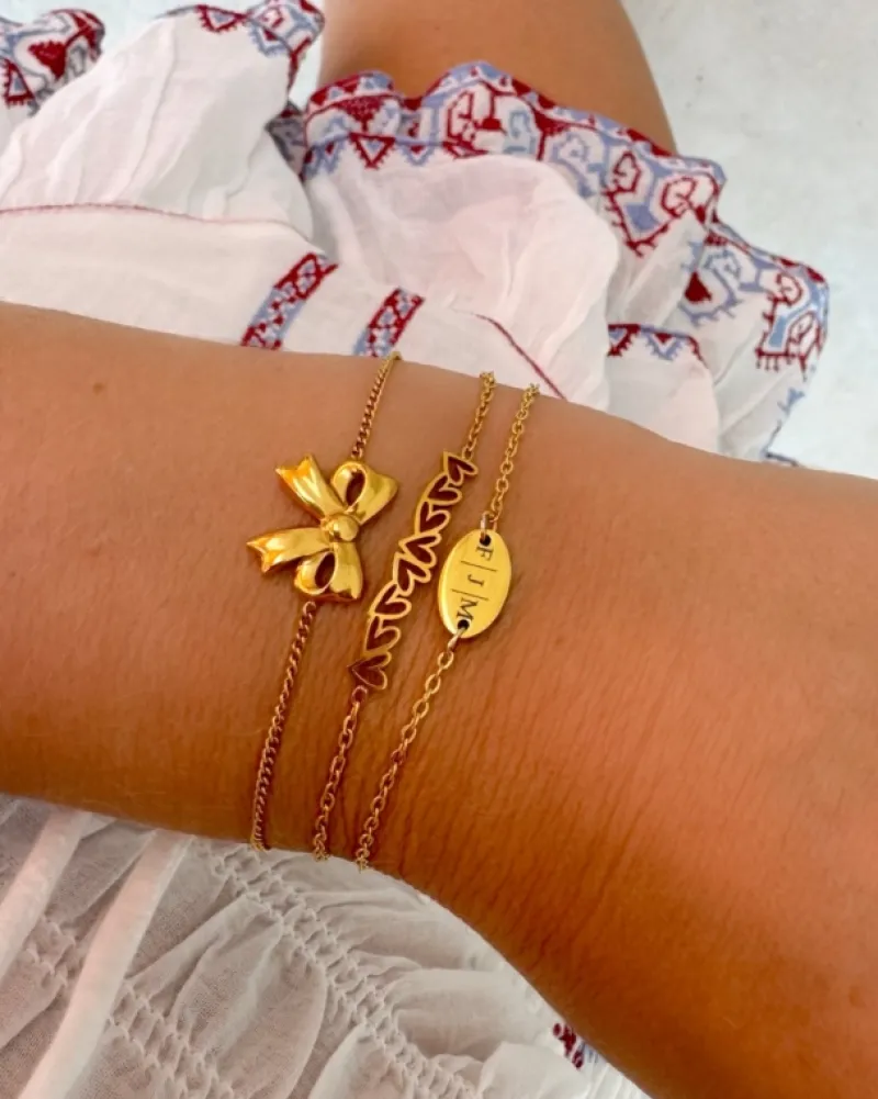 Finaste Armband met strikje goudkleurig Best