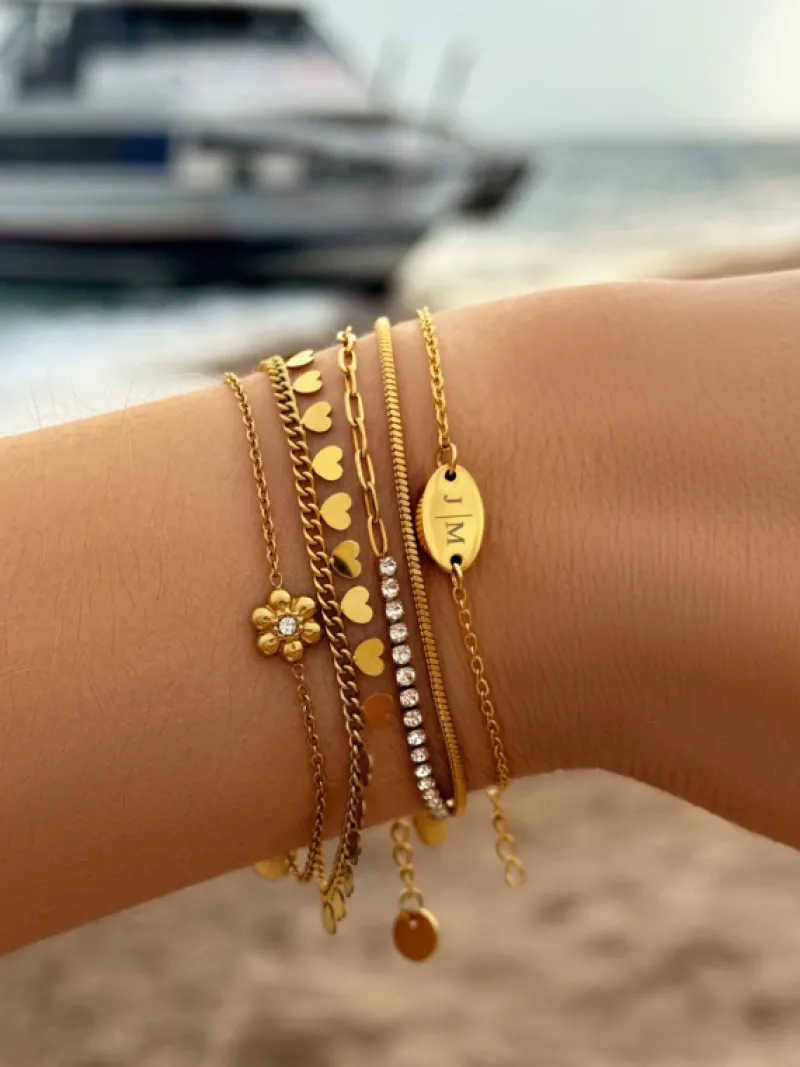 Finaste Armband mini snake chain goudkleurig Sale