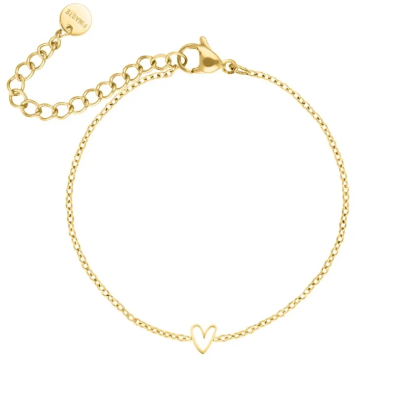 Finaste Armband one love heart goudkleurig Discount