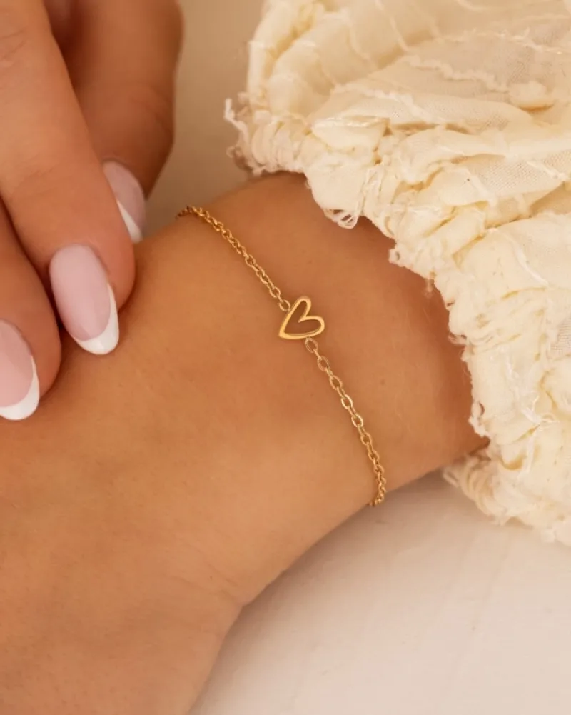 Finaste Armband one love heart goudkleurig Discount