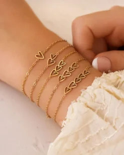 Finaste Armband one love heart goudkleurig Discount