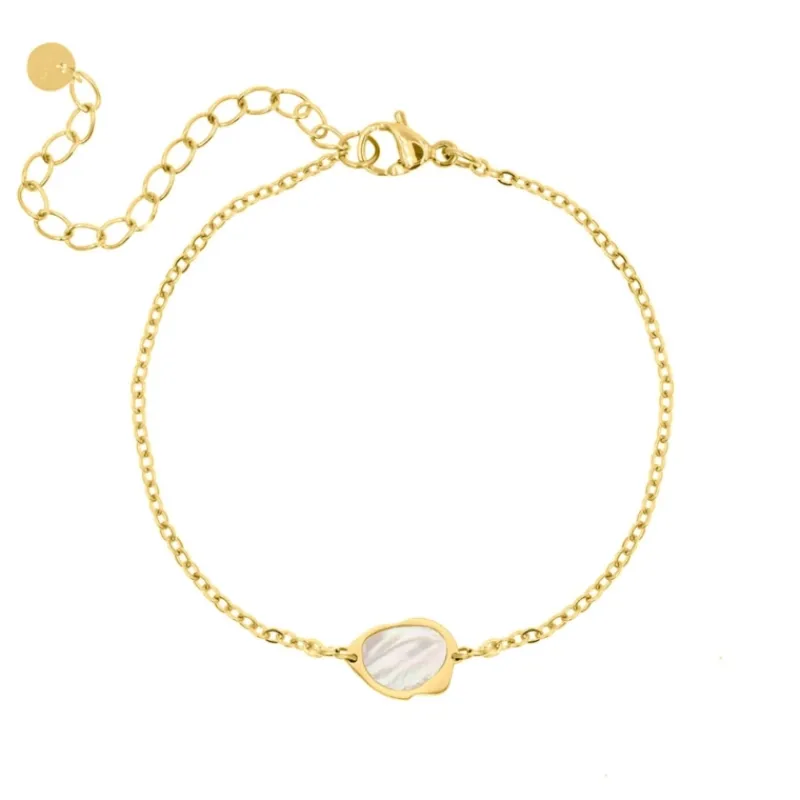 Finaste Armband parelmoer kleur goud New