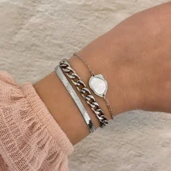 Finaste Armband parelmoer kleur zilver Clearance
