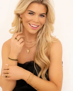 Finaste Armband platte chain goud kleurig Outlet