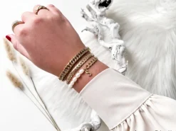 Finaste Armband platte chain goud kleurig Outlet