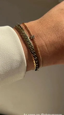 Finaste Armband platte chain goud kleurig Outlet