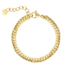 Finaste Armband platte chain vintage goudkleurig Best