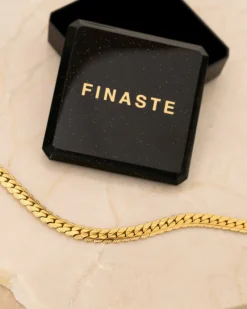 Finaste Armband platte chain vintage goudkleurig Best