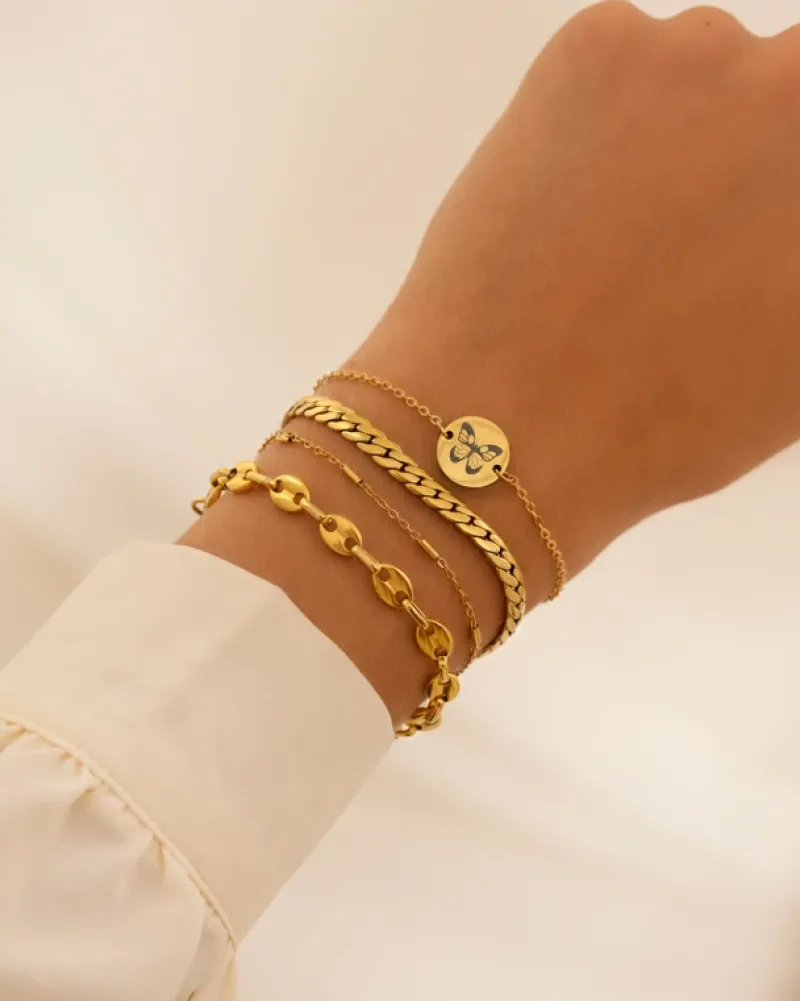 Finaste Armband Schakeltjes Mix Goudkleurig Best