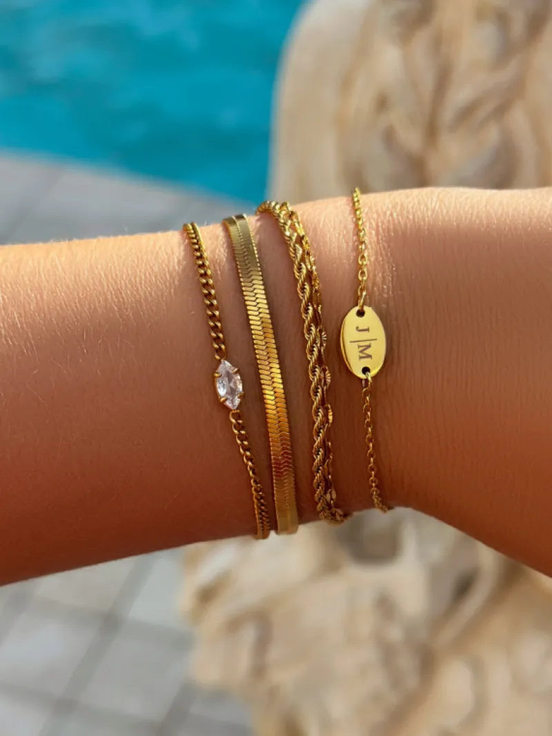 Finaste Armband sparkle marquise goldplated Online