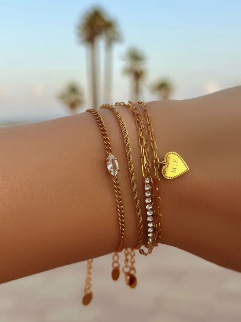 Finaste Armband sparkle marquise goldplated Online