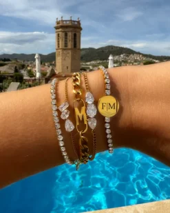 Finaste Armband triple crystals goldplated Best