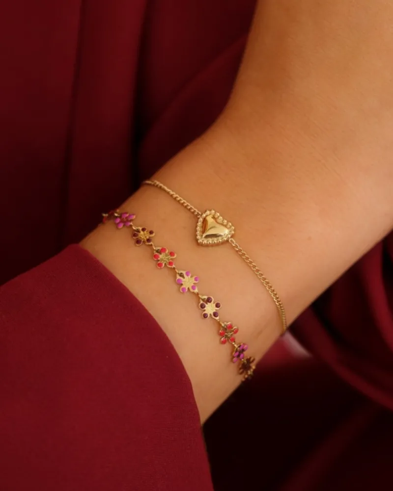 Finaste Armband vintage hartje goudkleurig Best