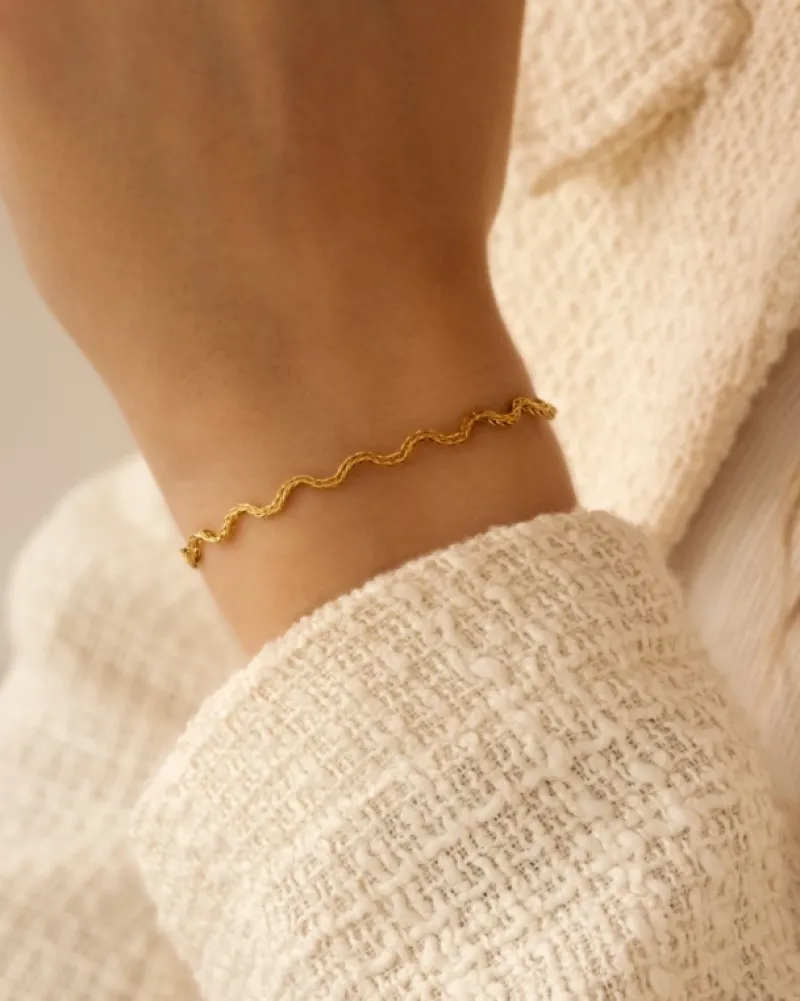 Finaste Armband wave kleur goud Discount