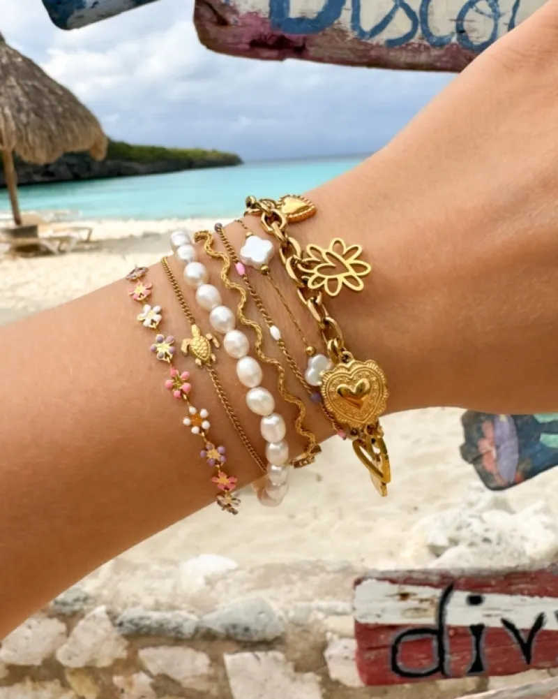 Finaste Armband wave kleur goud Discount