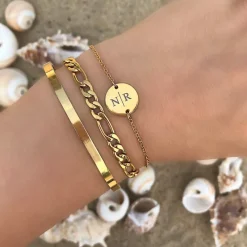 Finaste Armbanden Set Graveerbaar Goud Kleurig Sale