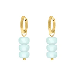 Finaste Baby blue oorbellen goudkleurig Hot