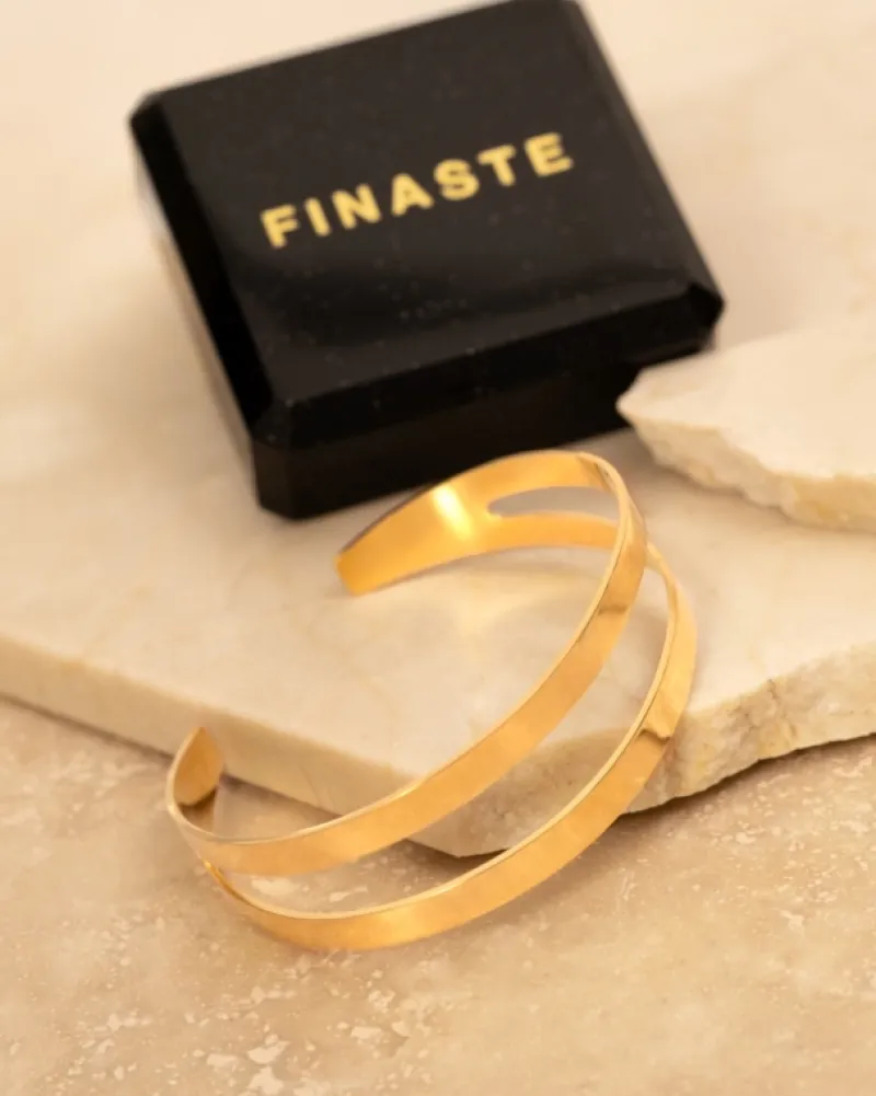 Finaste Bangle dubbel goudkleurig Clearance