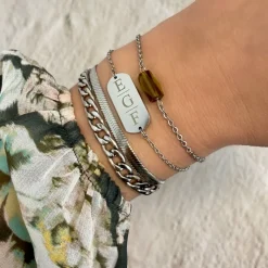 Finaste Bar armband graveren 3 letters Clearance
