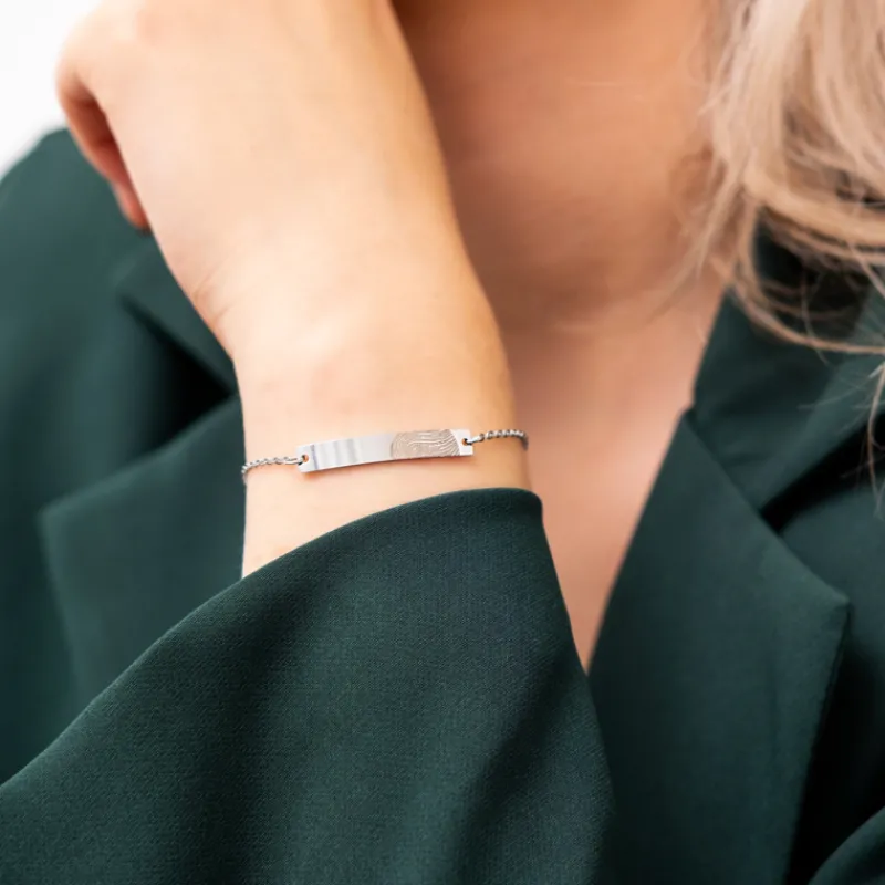 Finaste Bar armband vingerafdruk Outlet