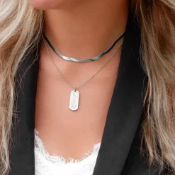 Finaste Bar Ketting Graveren 3 Letters Sale