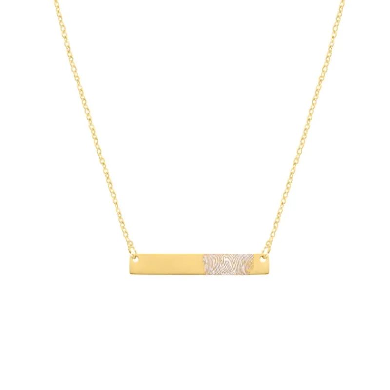 Finaste Bar ketting vingerafdruk goud kleurig Clearance