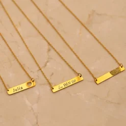 Finaste Bar ketting vingerafdruk goud kleurig Clearance
