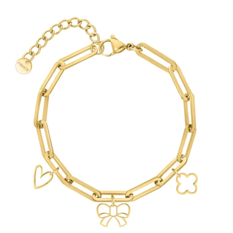 Finaste Bedelarmband bow goudkleurig New