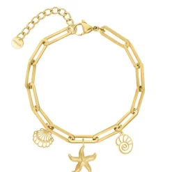 Finaste Bedelarmband zeester goudkleurig Best