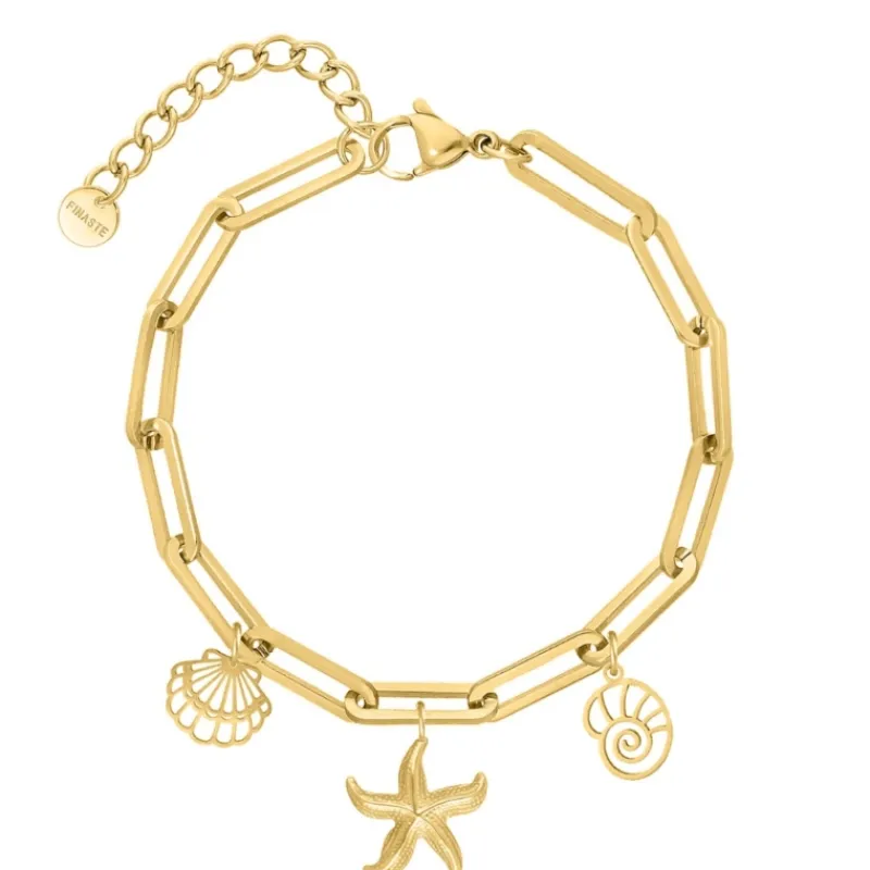 Finaste Bedelarmband zeester goudkleurig Best