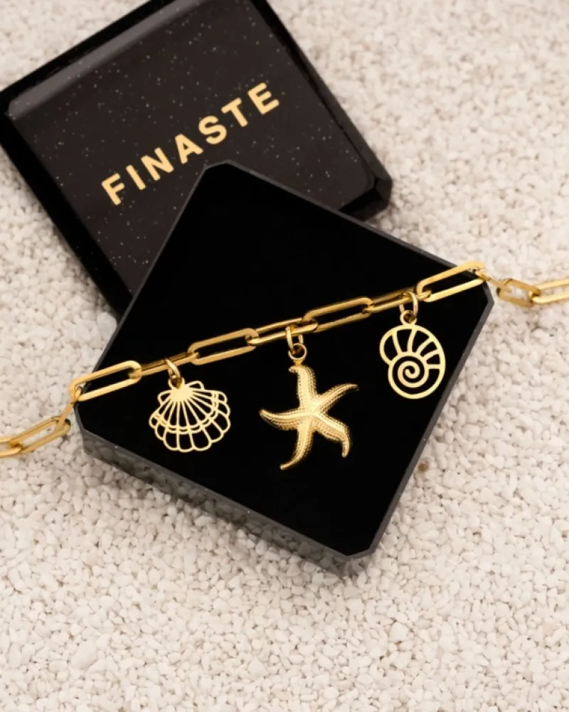 Finaste Bedelarmband zeester goudkleurig Best