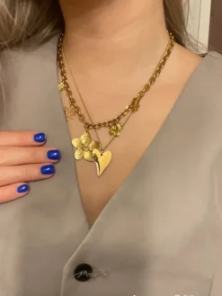 Finaste Bedelketting met bloemetjes goudkleurig Best