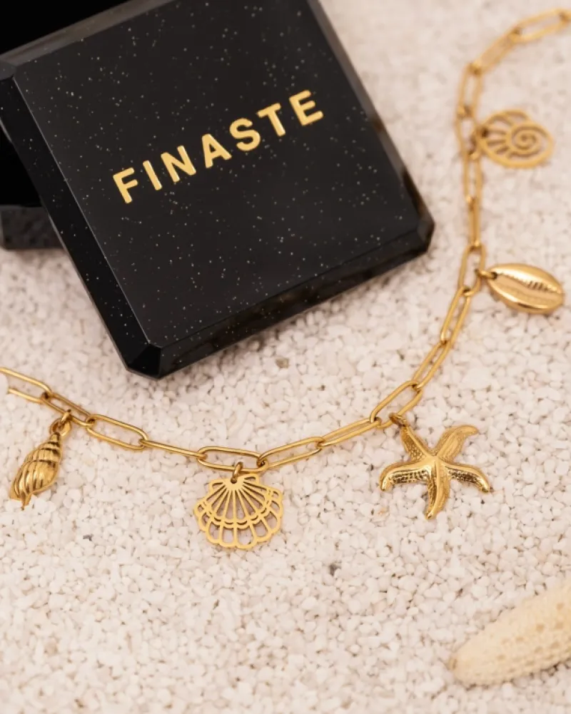Finaste Bedelketting met schelpjes goudkleurig Clearance