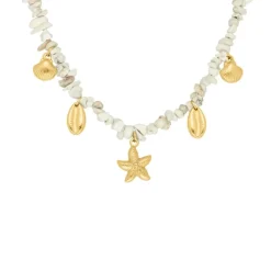 Finaste Bedelketting met steentjes goudkleurig Outlet