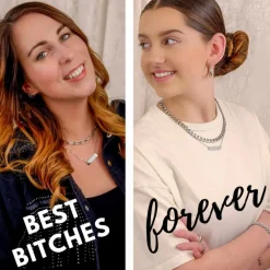 Finaste Best bitches forever kettingen set Clearance