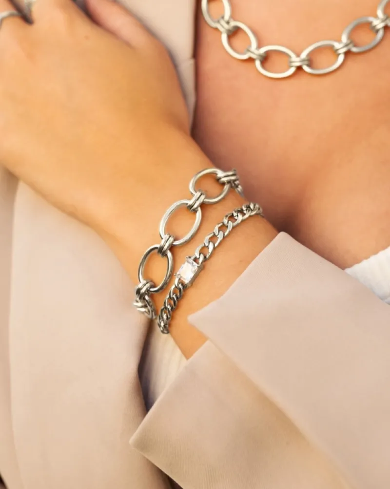 Finaste Big statement bracelet round chains Outlet