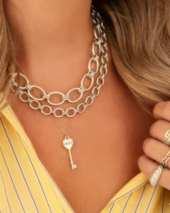 Finaste Big statement necklace round chains Hot