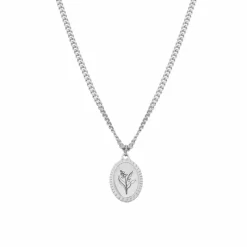Finaste Birth flower ketting met jouw gravering Clearance