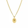 Finaste Birth flower ketting met jouw gravering goudkleurig New