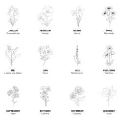Finaste Birth flower ketting met jouw gravering Clearance