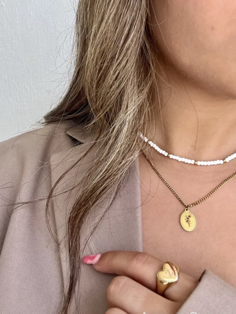 Finaste Birth flower ketting met jouw gravering goudkleurig New
