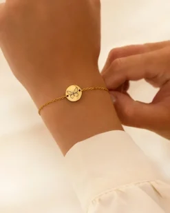 Finaste Birth month butterfly armband goudkleurig Online