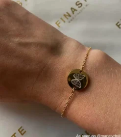Finaste Birth month butterfly armband goudkleurig Online