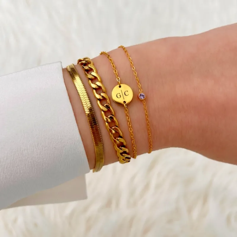 Finaste Birthstone Armband Goudkleurig Fashion