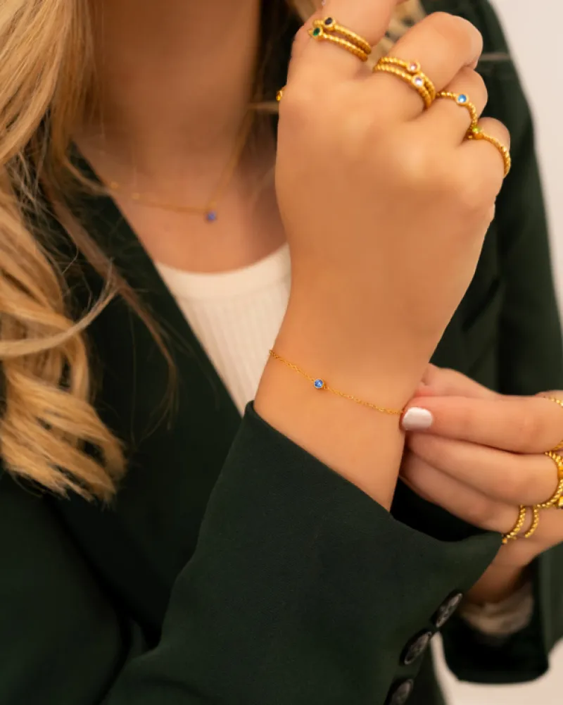 Finaste Birthstone Armband Goudkleurig Fashion